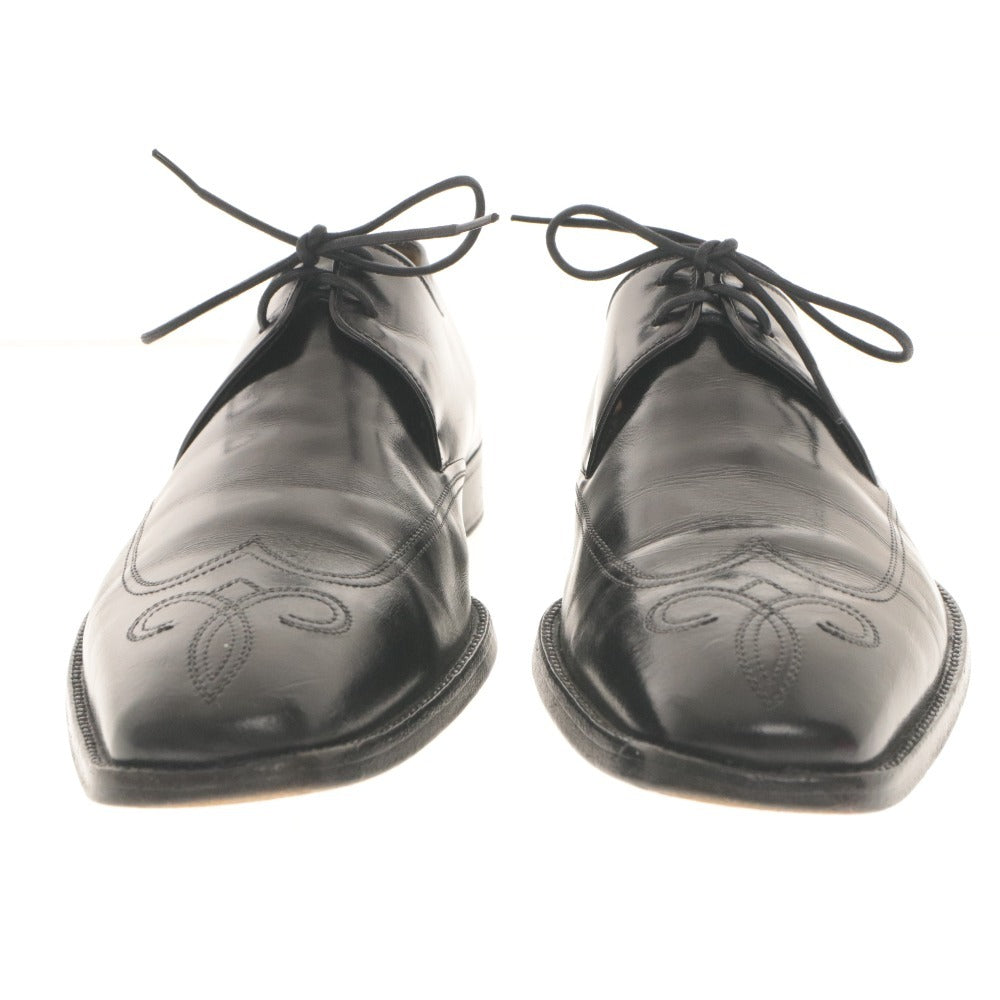■ a.testoni アテストーニ ドレスシューズ 靴 外羽根 ステッチ イタリア製 メンズ 7 1/2 G （25.5～26.0cm相当） ブラック
