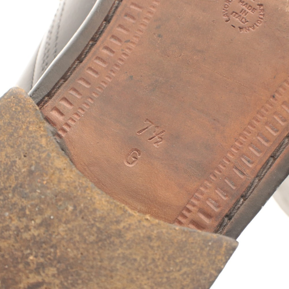 ■ a.testoni アテストーニ ドレスシューズ 靴 外羽根 ステッチ イタリア製 メンズ 7 1/2 G （25.5～26.0cm相当） ブラック