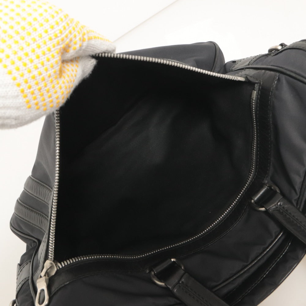 ■ BALLY バリー ビジネスバッグ ブリーフケース ショルダーバッグ 鞄 2way レザー ナイロン オットカー メンズ ブラック