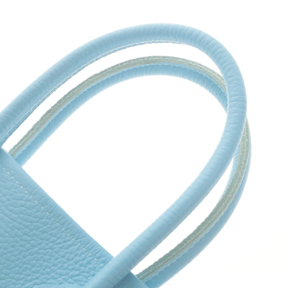 ■ YOUNG & OLSEN Tote Bag Handbag Embossed Leather Ladies XS Light Blue