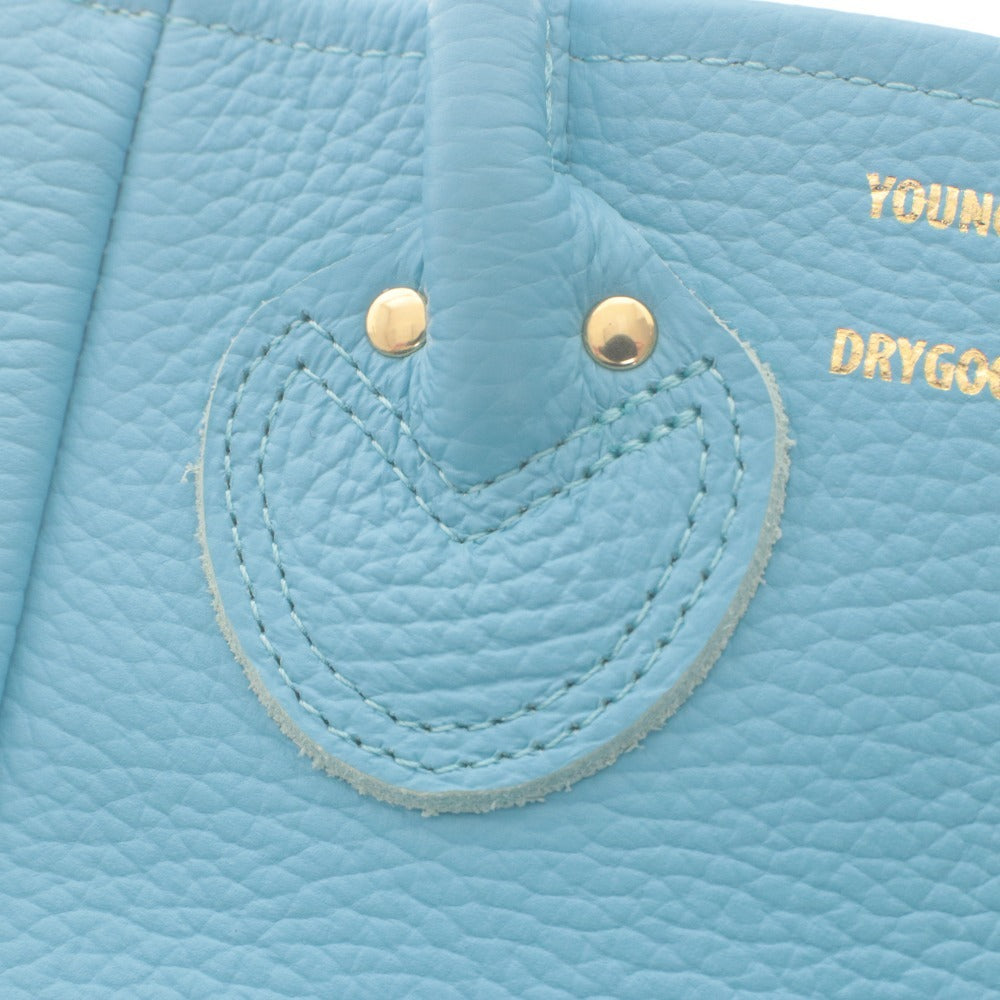 ■ YOUNG & OLSEN Tote Bag Handbag Embossed Leather Ladies XS Light Blue