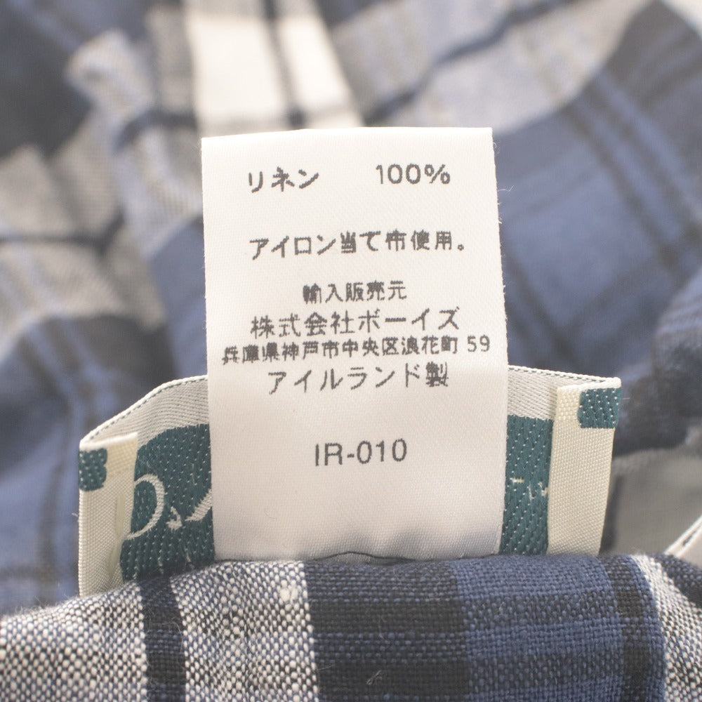 ■ O'NEIL of DUBLIN オニール オブ ダブリン ギャザースカート ロング丈 ボトムス リネン タータンチェック レディース GB 8 ブルー系