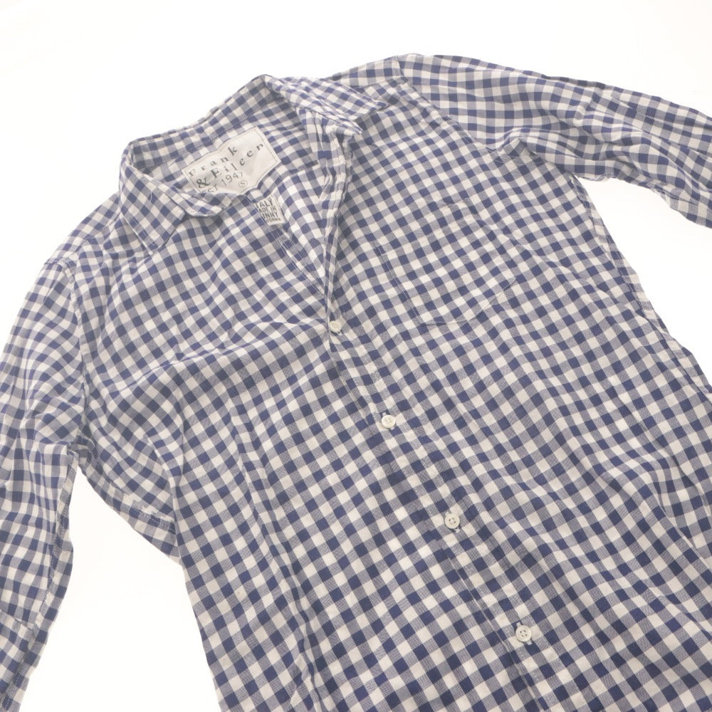 ■ Frank ＆ Eileen フランクアンドアイリーン シャツ ブラウス 長袖 トップス チェック コットン レディース S ブルー系