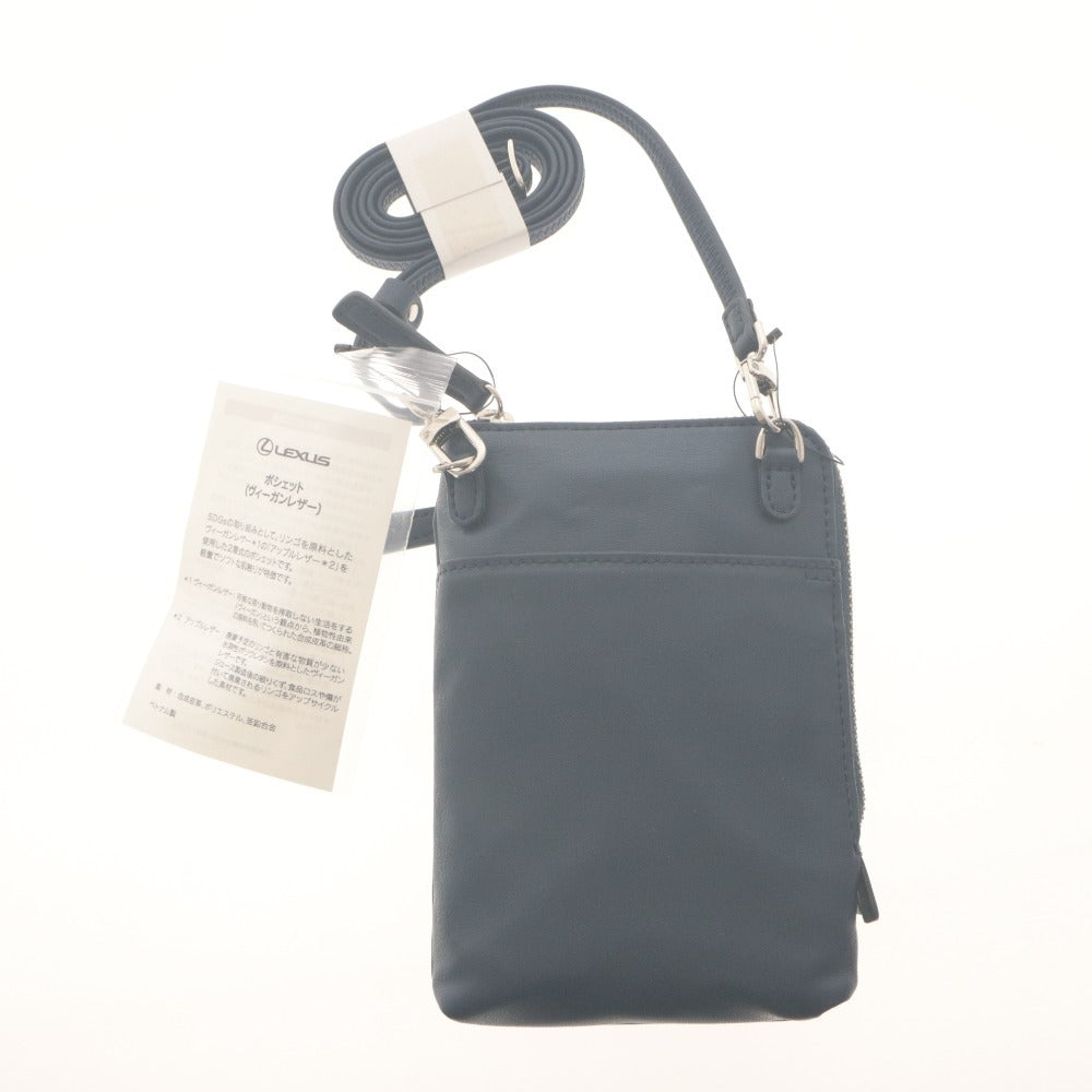 ■ LEXUS Collection Pochette Pouch Bag Vegan Leather Men's Women's Navy With Accessories Unused