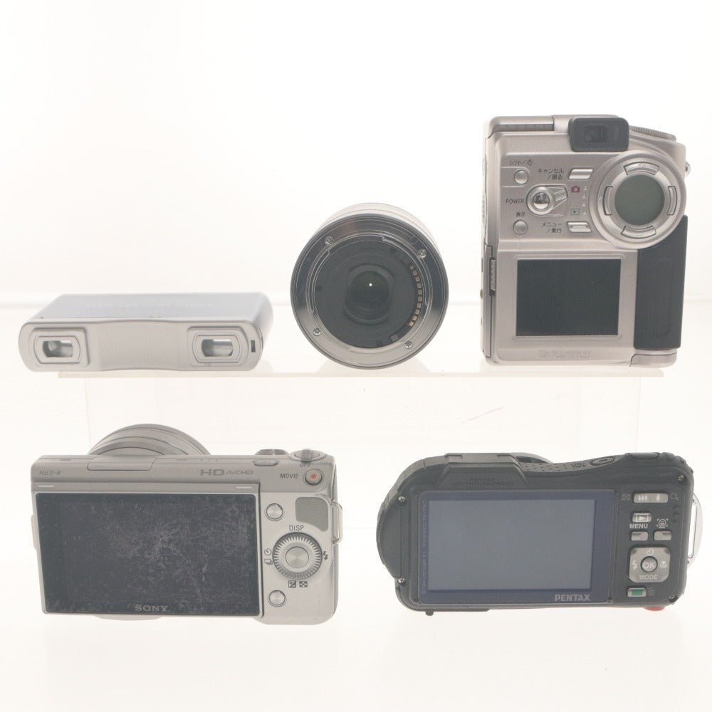 ■ カメラ カメラ用品 他 計5点セット まとめ売り PENTAX WG-10 SONY α NEX-5 FUJIFILM FinePix 4700z 他 レンズ 光学機器 アクセサリー