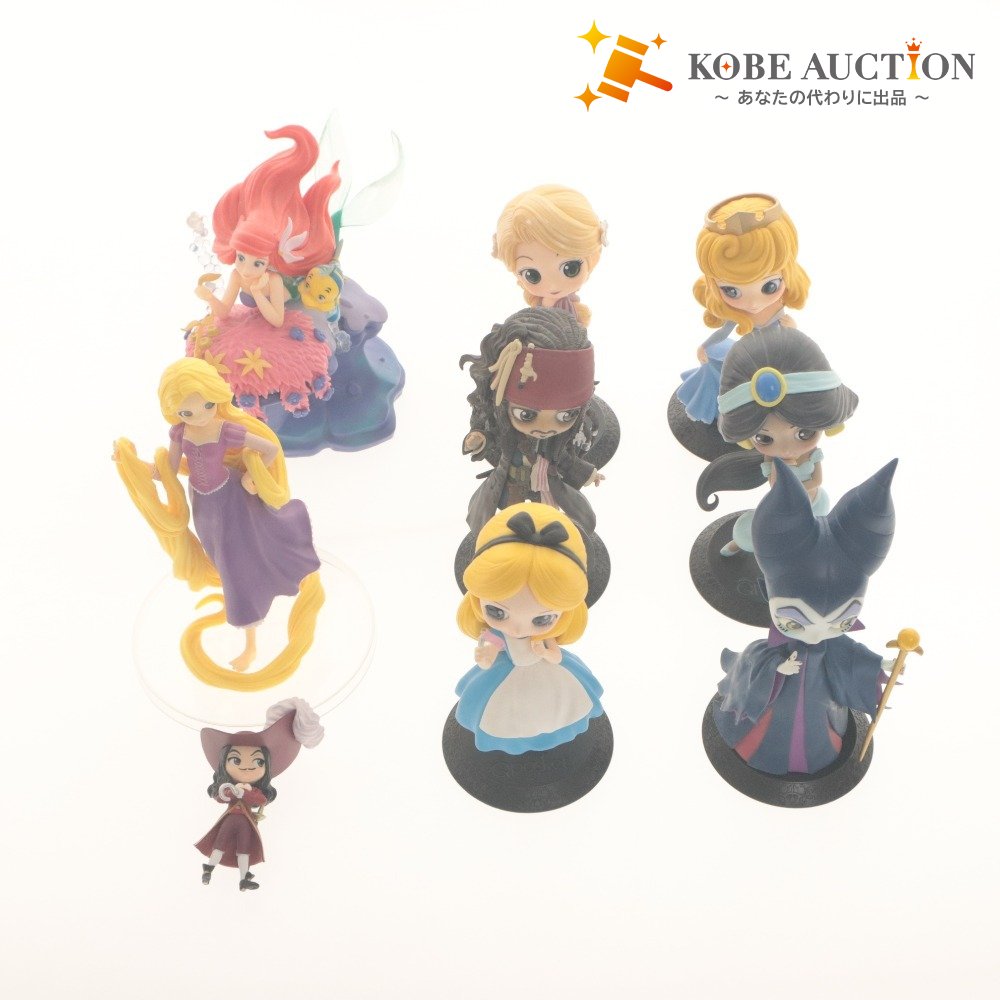 ■ Disney Figure Set of 9 - Banpresto Q posket Disney Characters Crystalux Ichiban Kuji Ariel Rapunzel, etc.