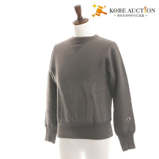 ■ Champion Sweatshirt Top Crew Neck Long Sleeve Solid Color Men's Women's M Dark Gray