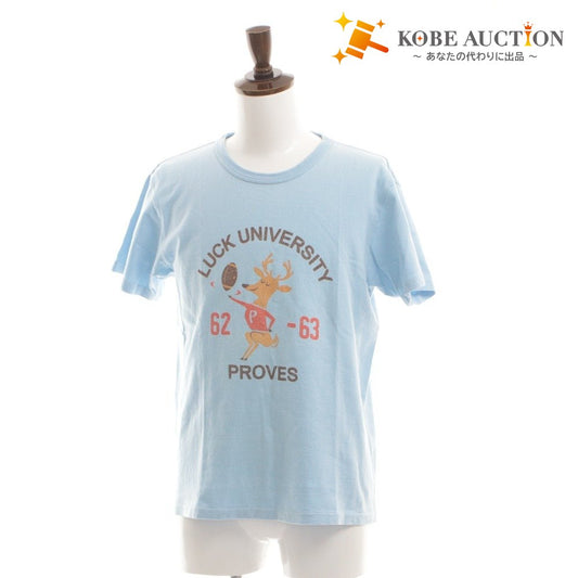 ■ Pherrow's T-shirt Top Crew Neck Short Sleeve Print Men's Women's L Light Blue