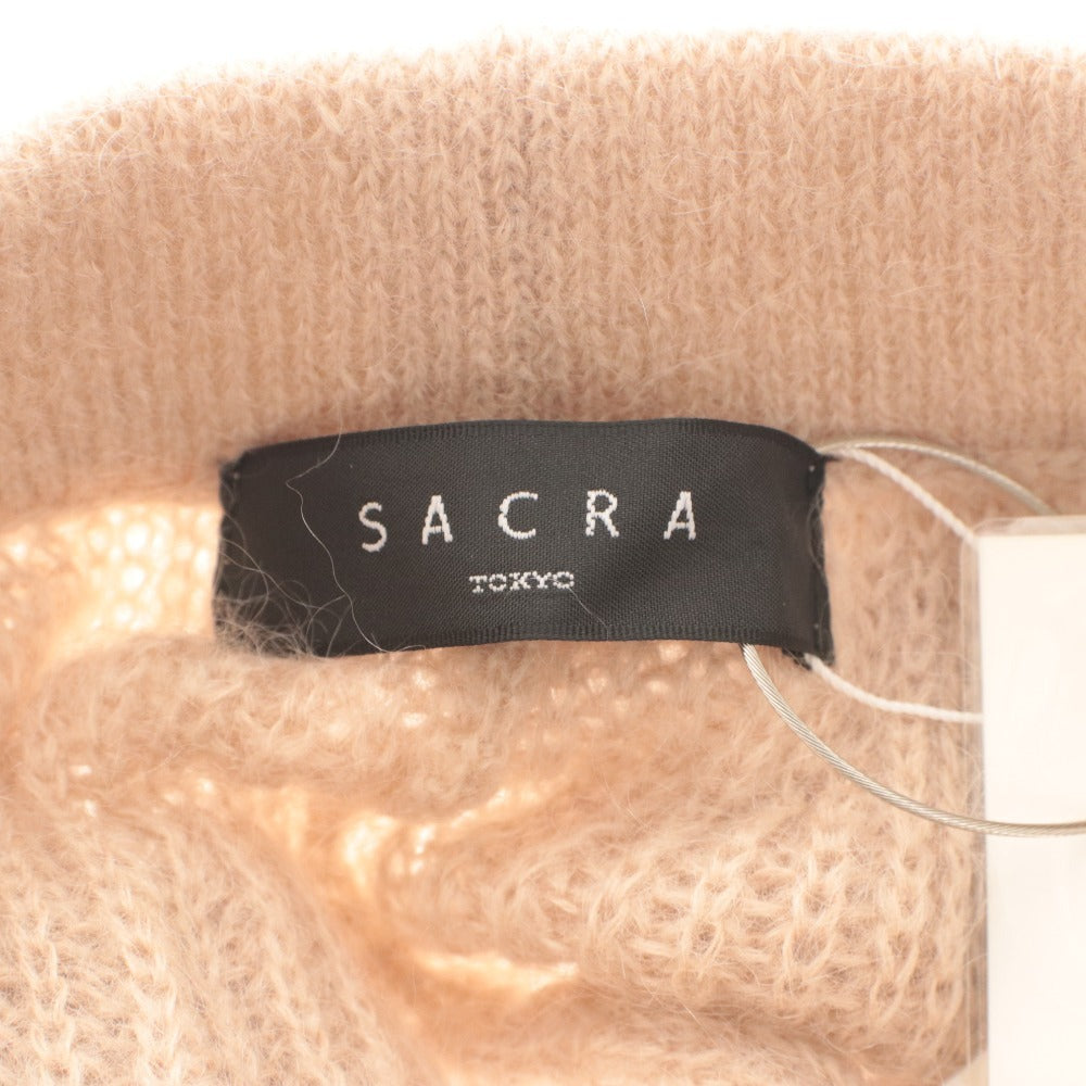 ■ サクラ SACRA ニットパンツ ボトムス ワイド モヘヤ混 毛 ノーブル フレームワークス レディース 38(M相当）ベージュ 未使用 タグ付き