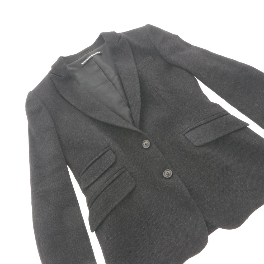 ■ ニューヨークインダストリー ジャケット トップス アウター 長袖 レディース 40(M~L相当） ブラック 未使用 付属品付き