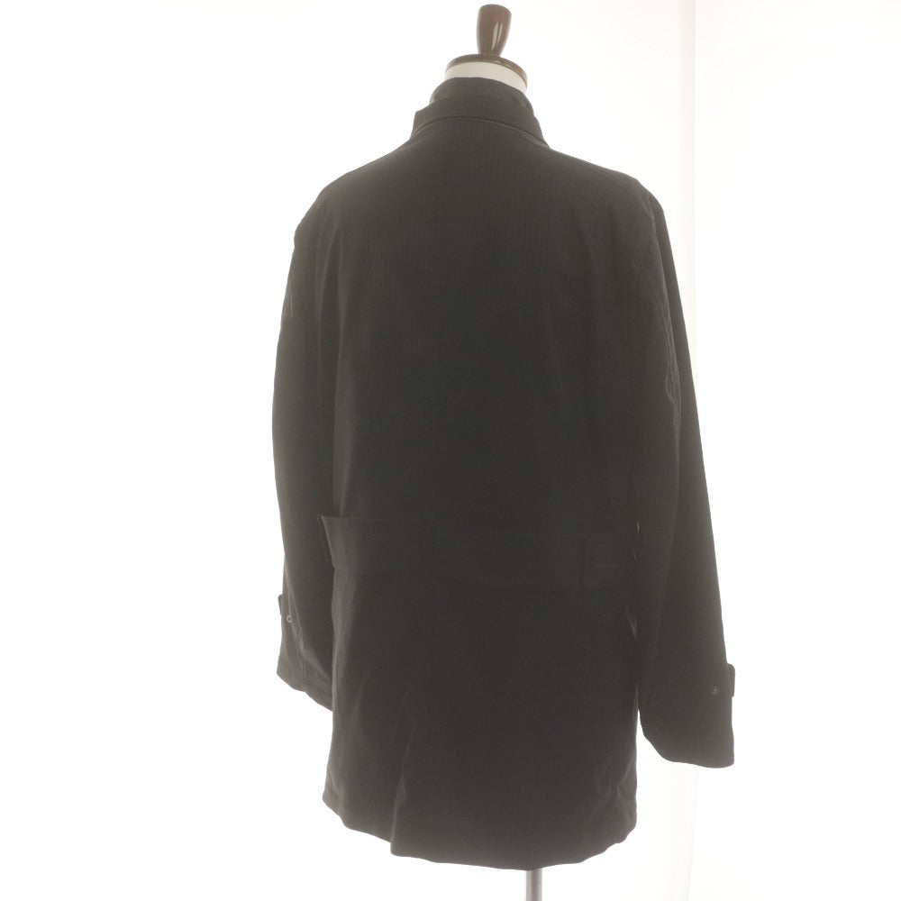 ■ 23区 HOMME コート 長袖 アウター スタンドカラー インナーダウン メンズ 50L C100～106 (XL相当）ブラック インナーダウン付き