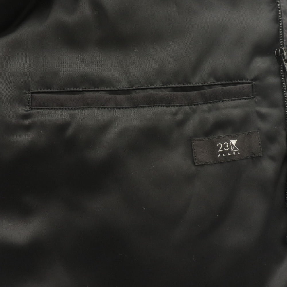 ■ 23区 HOMME コート 長袖 アウター スタンドカラー インナーダウン メンズ 50L C100～106 (XL相当）ブラック インナーダウン付き