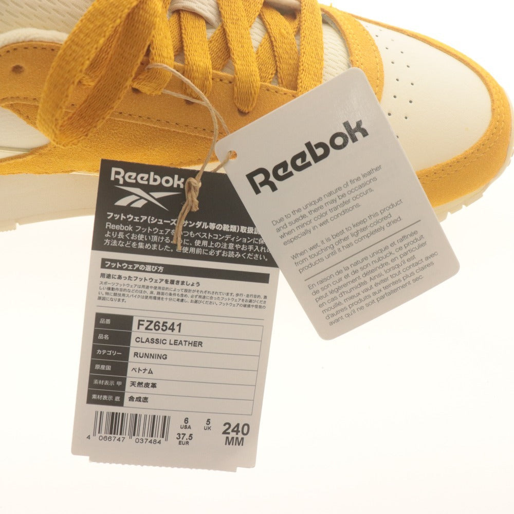 ■ リーボック Reebok スニーカー 靴 シューズ クラシックレザー FZ6541 ローカット レディース 24cm イエロー系 未使用 付属品付き