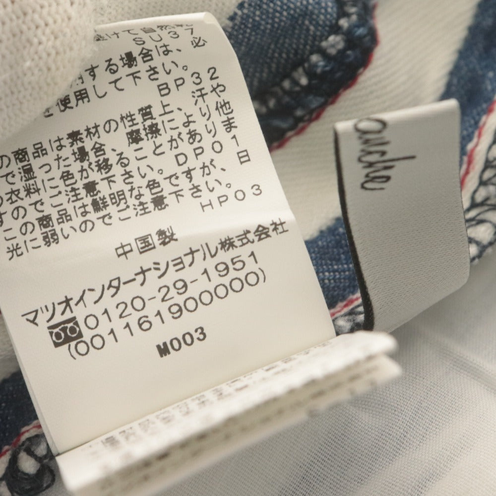 ■ ジェイブランシェ パンツ デニム ジーンズ ボトムス ストライプ ワイド センソユニコ レディース 38(M相当） ホワイト ブルー