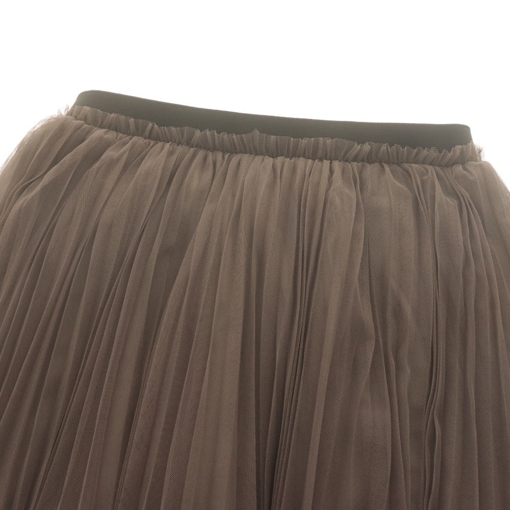 ■ トゥエルブクローゼット 12closet ロングスカート ボトムス プリーツ チュール レディース 38(M相当）モカ ブラウン グレー系