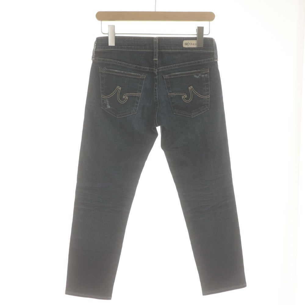 ■ セオリー Theory デニムパンツ ボトムス ジーンズ スキニー スリム ストレッチ ダメージ加工 レディース 24(S相当） インディゴ72