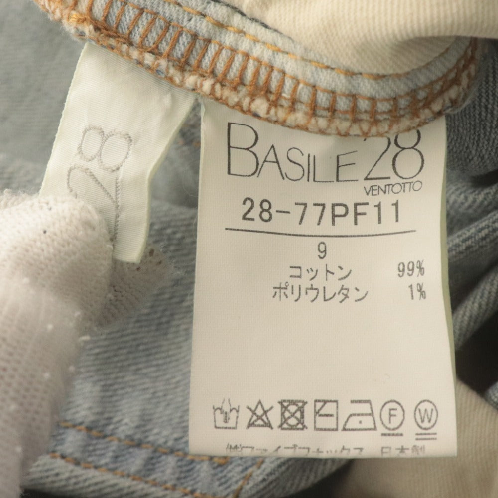 ■ バジーレ BASILE 28 デニムパンツ ボトムス ジーンズ ストレート スリム レディース 9(M相当）ライトブルー