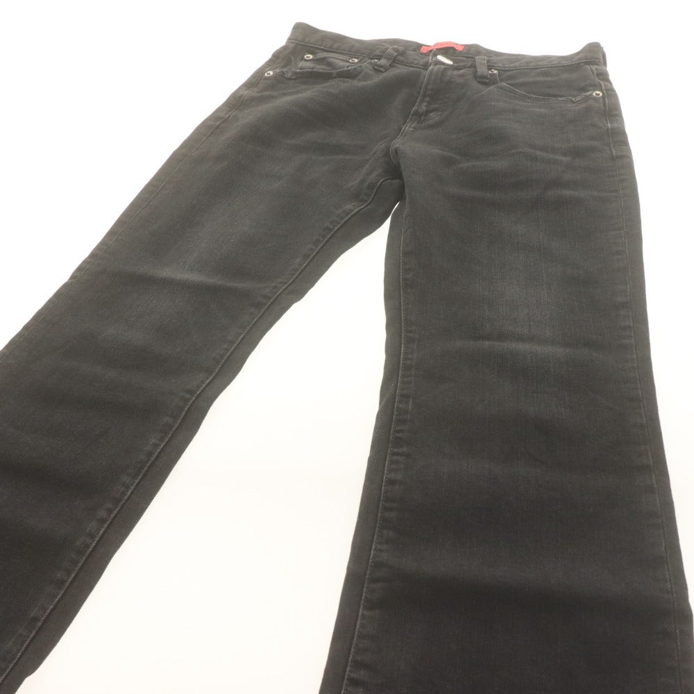 ■ レッドカード RED CARD デニムパンツ ボトムス ジーンズ フリンジ ダメージ加工 日本製 レディース 25(S~M相当）ブラック系