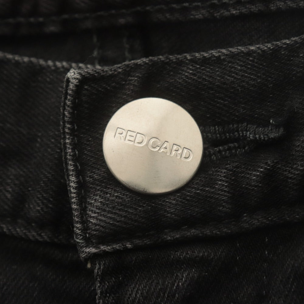 ■ レッドカード RED CARD デニムパンツ ボトムス ジーンズ フリンジ ダメージ加工 日本製 レディース 25(S~M相当）ブラック系