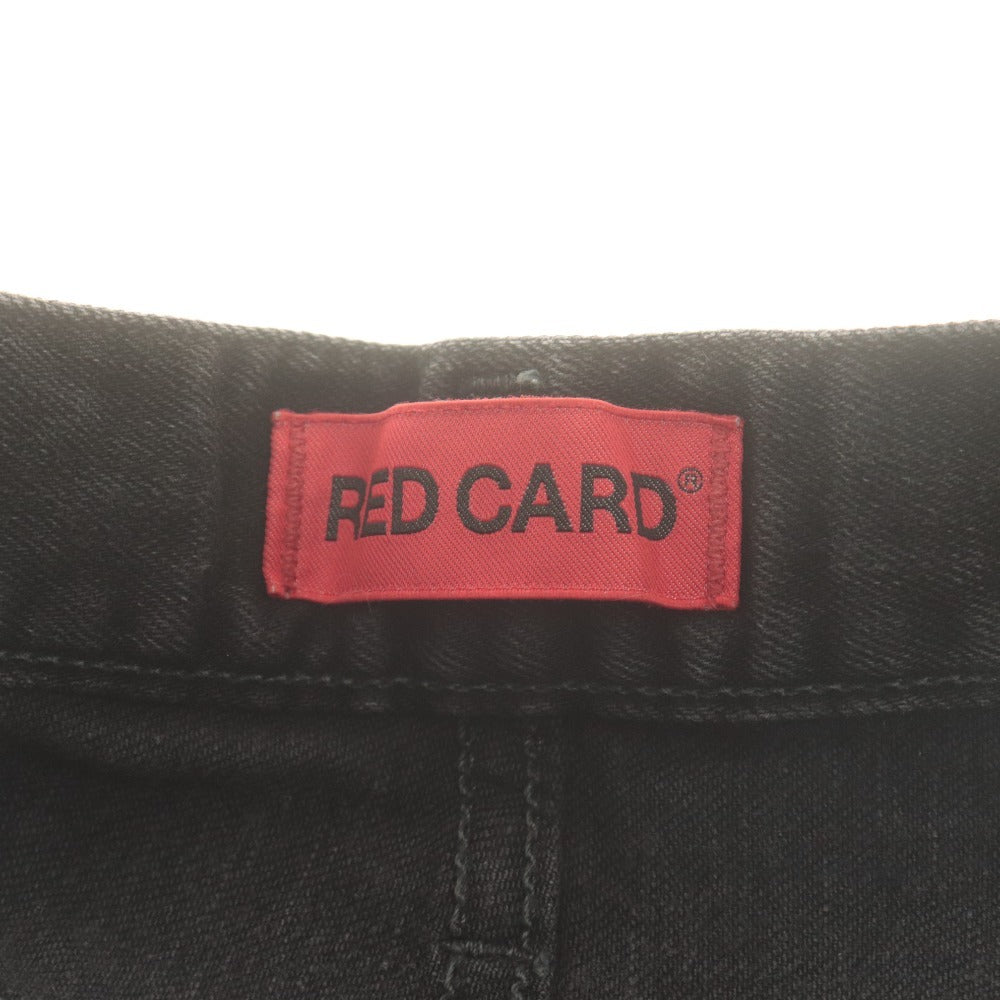 ■ レッドカード RED CARD デニムパンツ ボトムス ジーンズ フリンジ ダメージ加工 日本製 レディース 25(S~M相当）ブラック系
