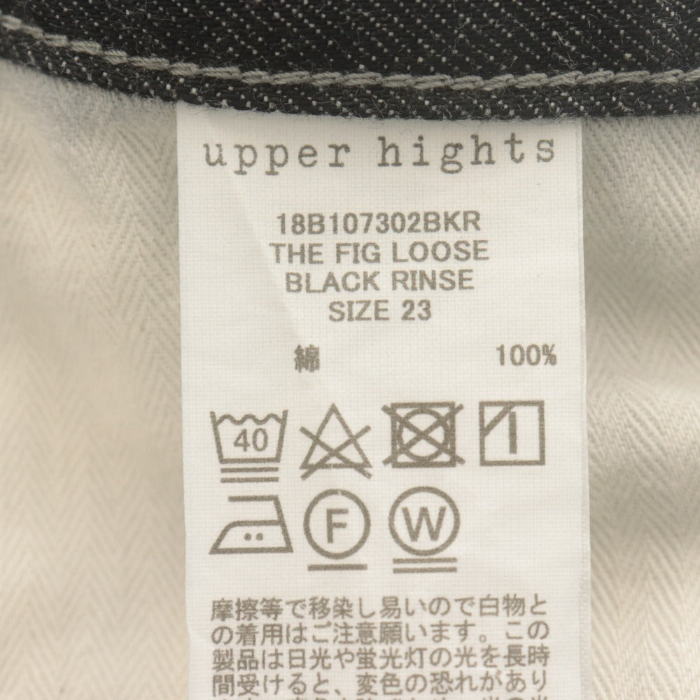■ アッパーハイツ upperhights デニムパンツ ボトムス ジーンズ テーパード 日本製 レディース 23(XS~S相当） ブラック系