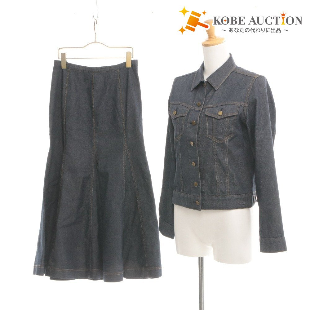 ■ INGEBORG インゲボルグ ジャケット スカート セットアップ トップス ボトムス デニム レディース S L インディゴ