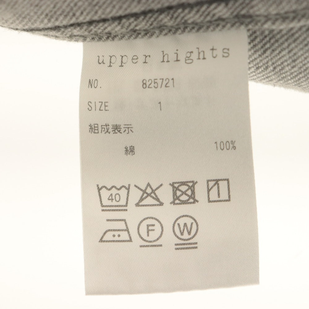 ■ アッパーハイツ upperhights デニムジャケット 長袖 アウター オーバーサイズ ビッグシルエット 日本製 レディース 1 ライトグレー系