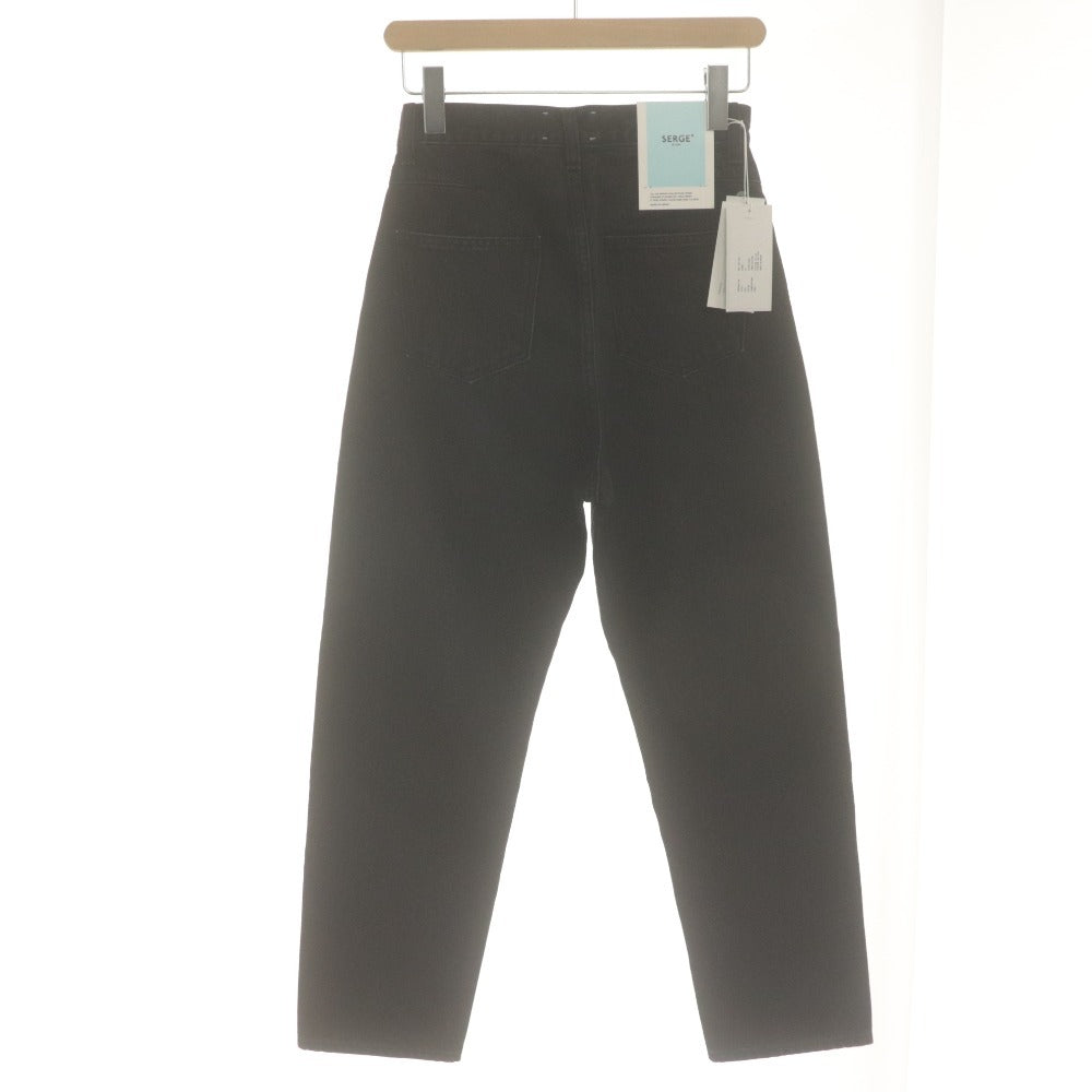 ■ サージ SERGE de bleu デニムパンツ ボトムス ジーンズ テーパード 日本製 レディース 23(XS相当） ブラック 未使用 タグ付き