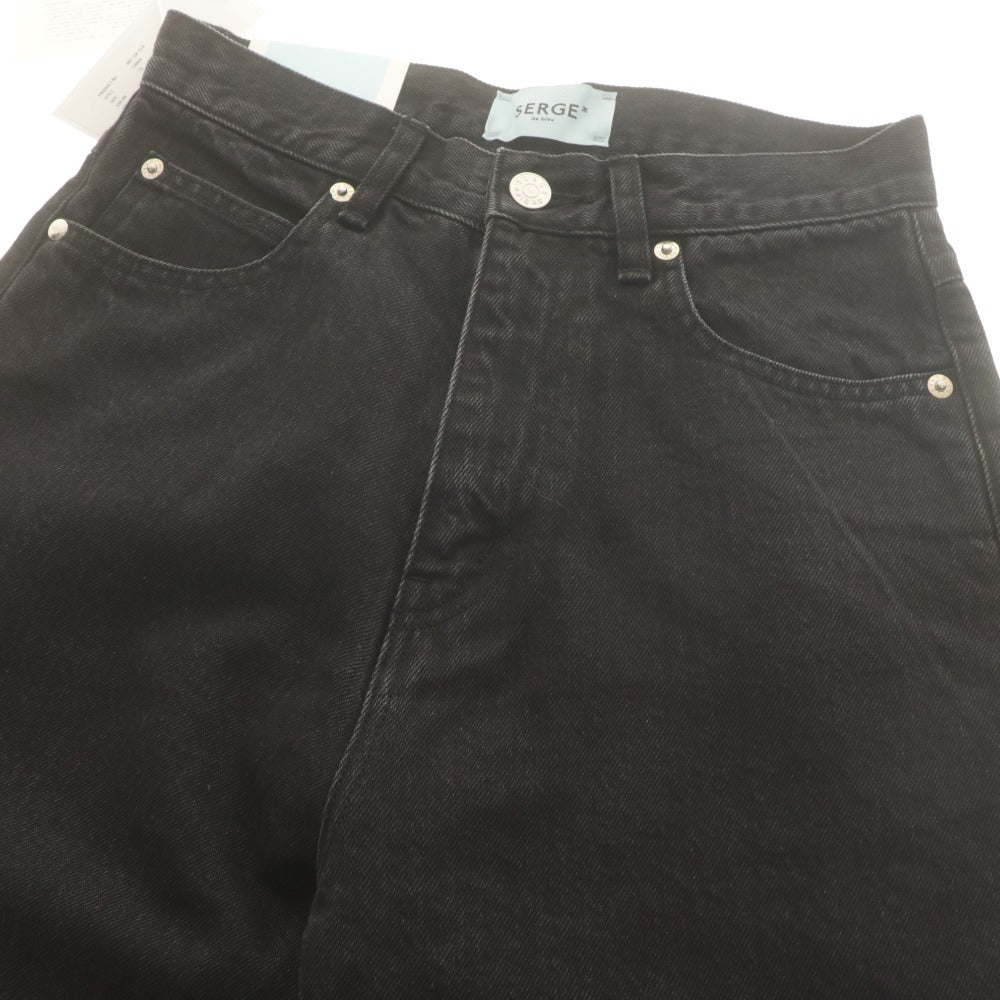 ■ サージ SERGE de bleu デニムパンツ ボトムス ジーンズ テーパード 日本製 レディース 23(XS相当） ブラック 未使用 タグ付き