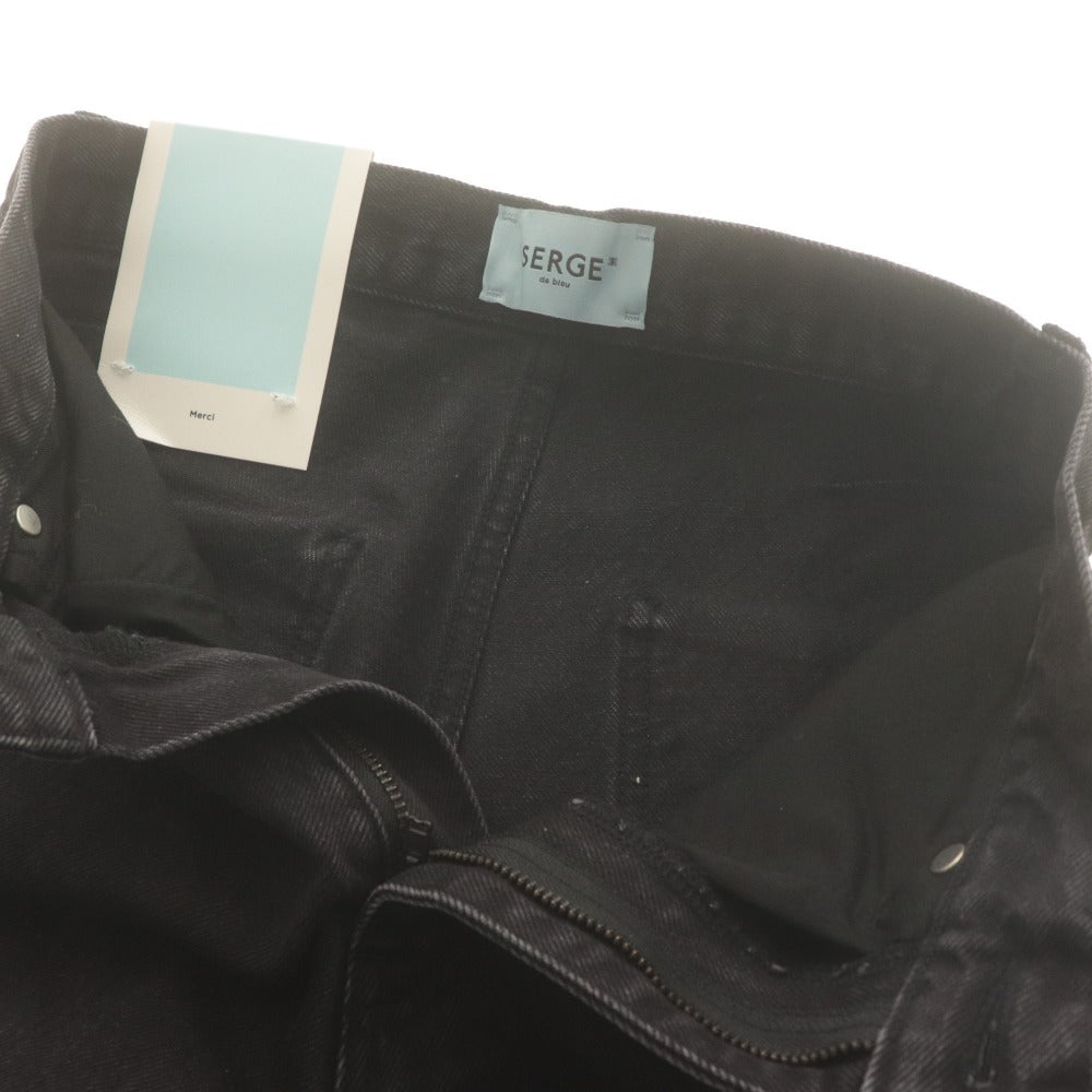 ■ サージ SERGE de bleu デニムパンツ ボトムス ジーンズ テーパード 日本製 レディース 23(XS相当） ブラック 未使用 タグ付き