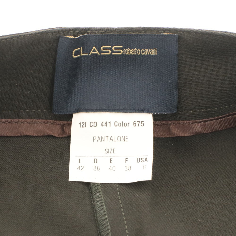 ■ CLASS Roberto Cavalli クラス ロベルトカヴァリ パンツ ボトムス シンプル 無地 ウール混 レディース I 42 ブラック