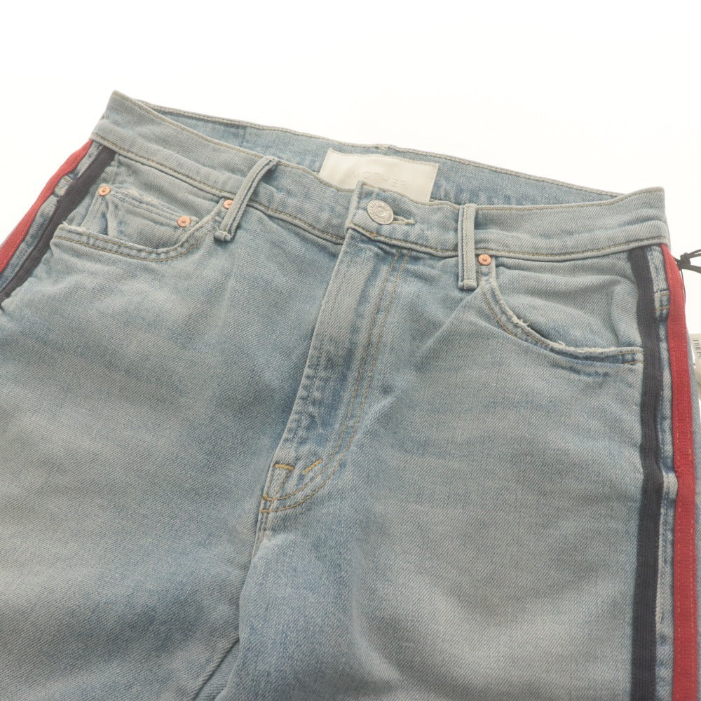 ■ マザー MOTHER デニムパンツ ボトムス ジーンズ カットオフ サイド ライン レディース 26(S~M相当）ライトブルー系 未使用 タグ付き