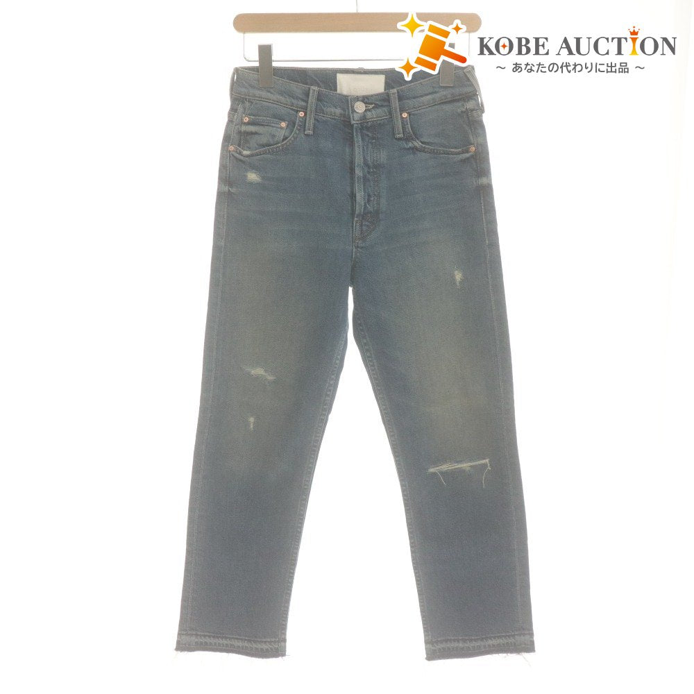 ■ マザー MOTHER デニムパンツ ボトムス ジーンズ カットオフ ダメージ加工 ユーズド加工 レディース 26(S~M相当）ブルー系