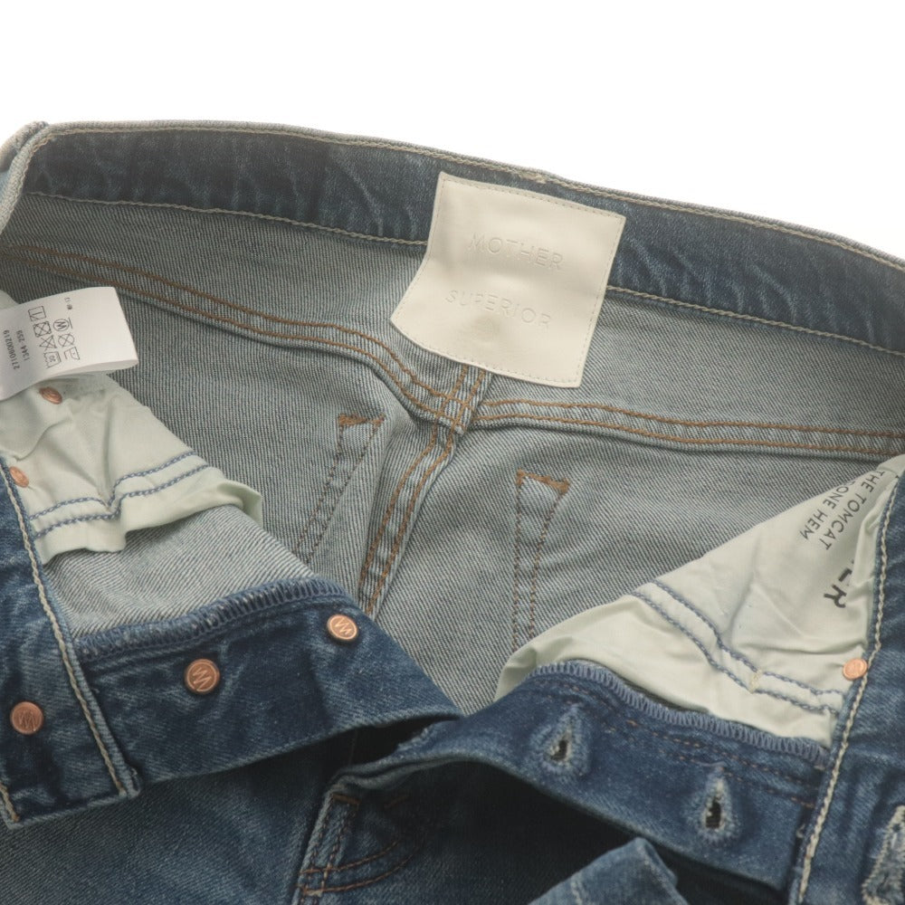 ■ マザー MOTHER デニムパンツ ボトムス ジーンズ カットオフ ダメージ加工 ユーズド加工 レディース 26(S~M相当）ブルー系