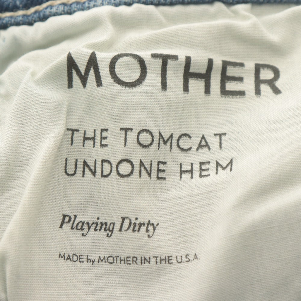 ■ マザー MOTHER デニムパンツ ボトムス ジーンズ カットオフ ダメージ加工 ユーズド加工 レディース 26(S~M相当）ブルー系