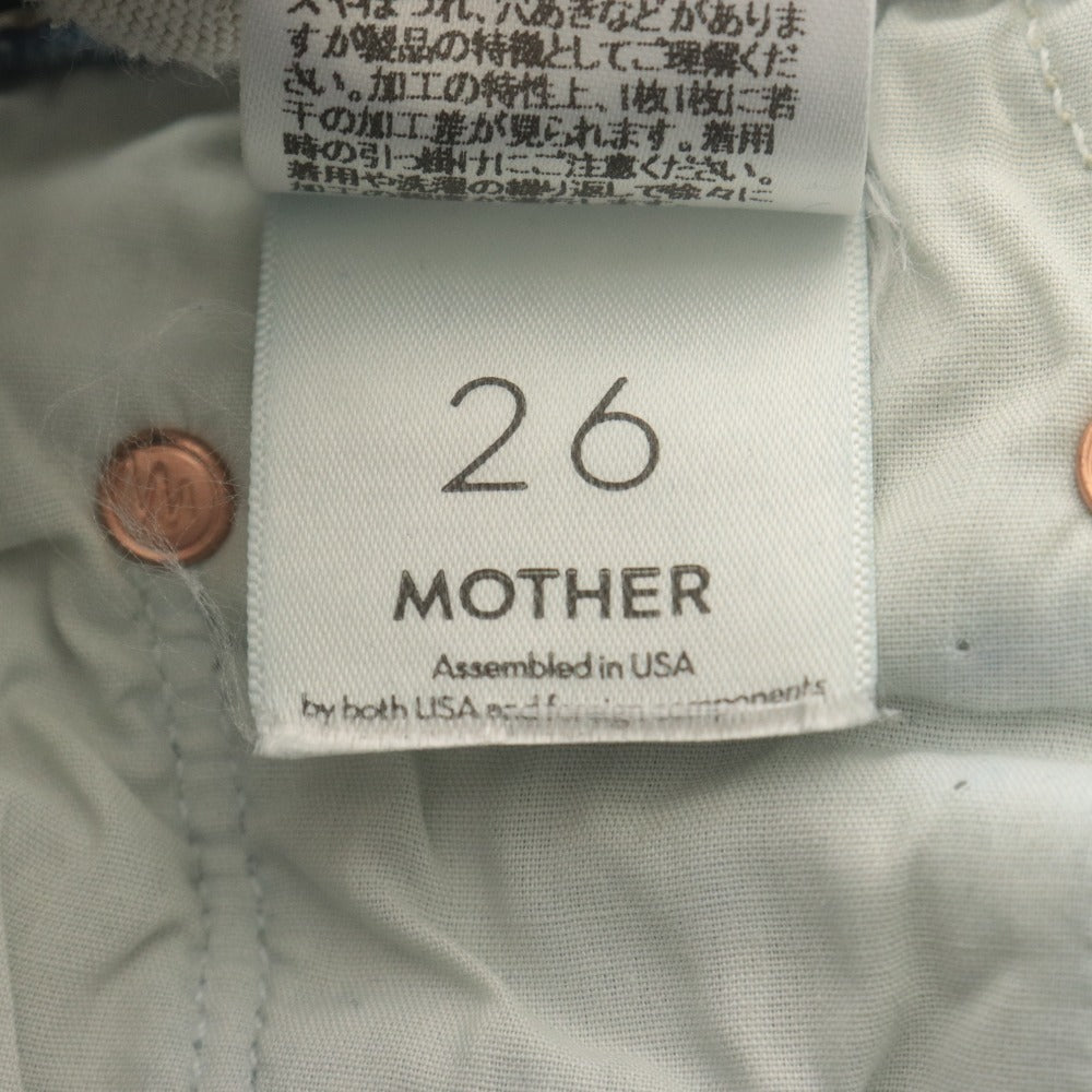 ■ マザー MOTHER デニムパンツ ボトムス ジーンズ カットオフ ダメージ加工 ユーズド加工 レディース 26(S~M相当）ブルー系