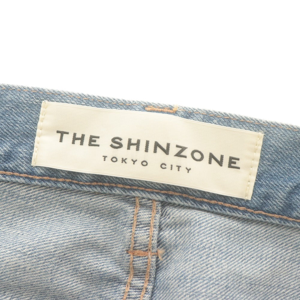 ■ THE SHINZONE シンゾーン ジーンズ パンツ ボトムス デニム コットン 裾カットオフ レディース 38 ブルー