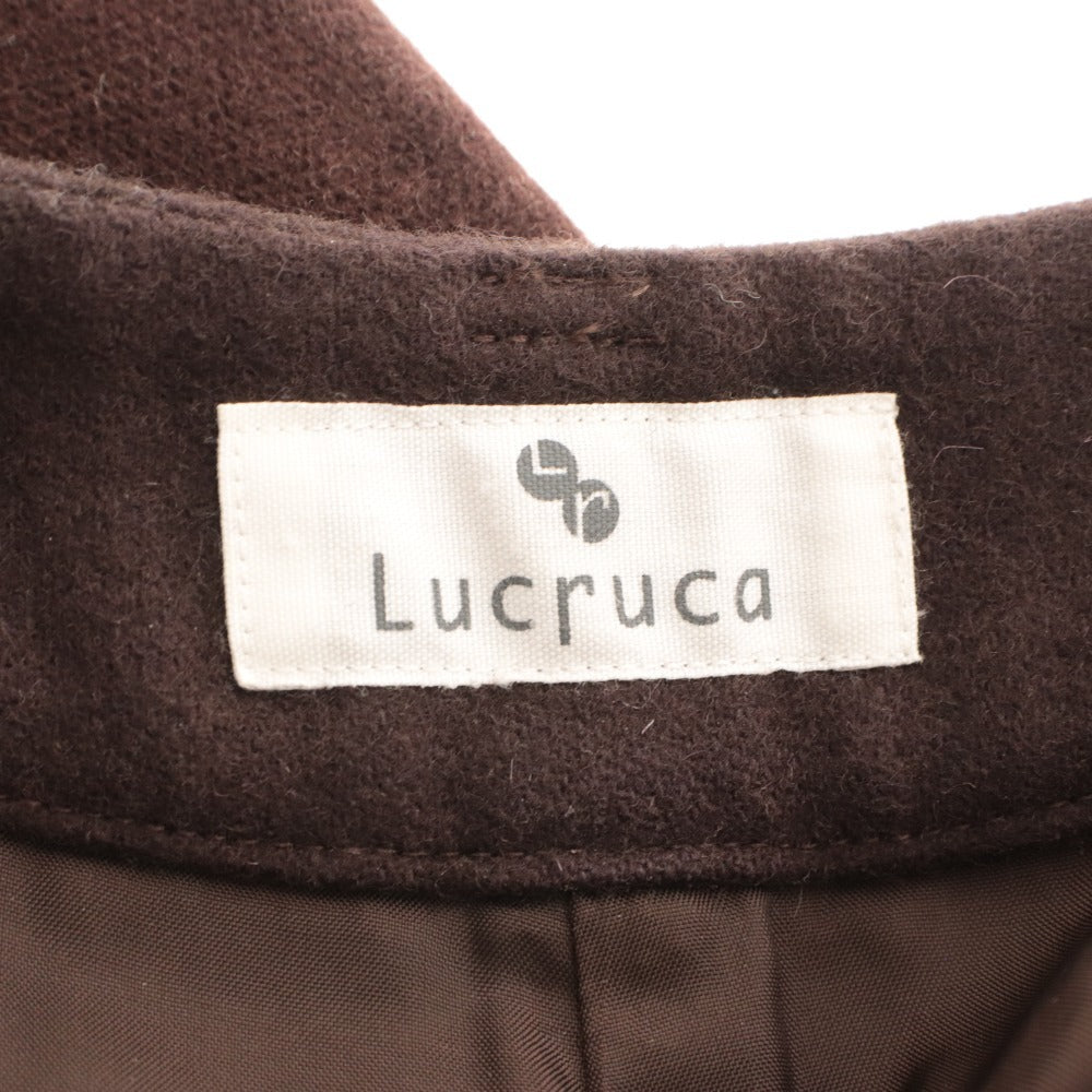 ■ Lucruca ルクルカ ガウチョパンツ ワイドパンツ ミモレ丈 ボトムス 柄 ウール混 センソユニコ レディース 38 ブラウン