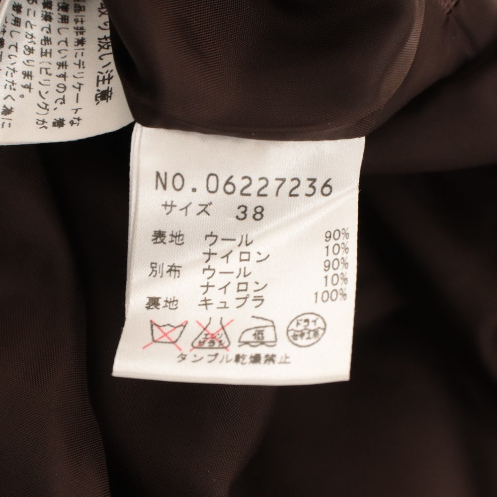 ■ Lucruca ルクルカ ガウチョパンツ ワイドパンツ ミモレ丈 ボトムス 柄 ウール混 センソユニコ レディース 38 ブラウン