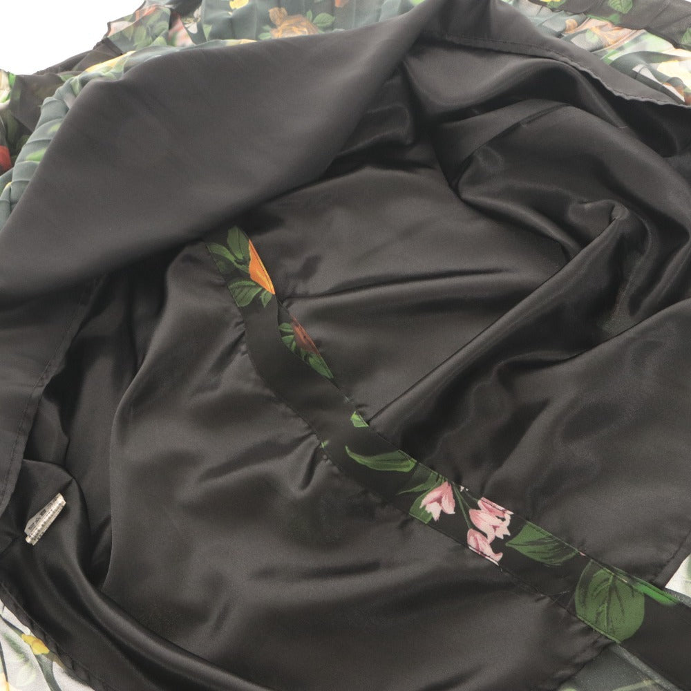 ■ AMERI VINTAGE アメリ スカート ロング丈 ボトムス プリーツ ボタン 花柄 COCO FLOWER レディース ブラック系