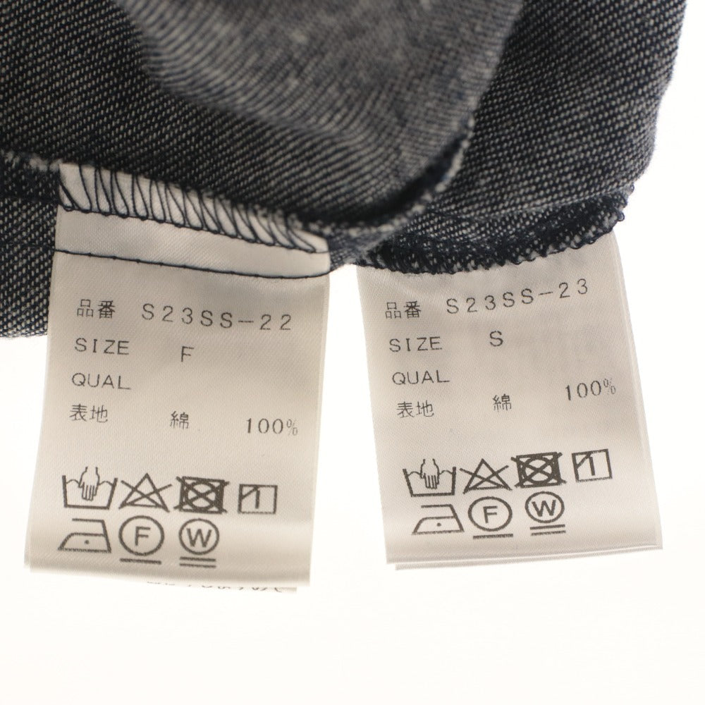 ■ SINME シンメ セットアップ 半袖 ロング丈 トップス ボトムス ジャケット タイトスカート デニム コットン レディース F インディゴ