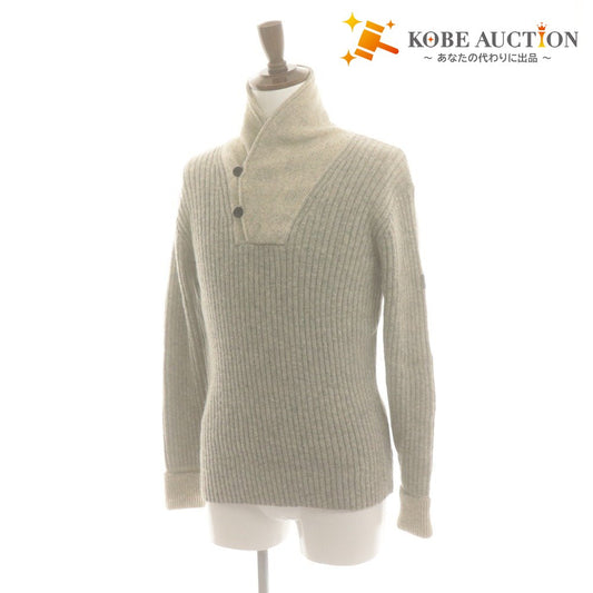 ■ Schott N.Y.C. ショット セーター 長袖 トップス ニット リブ編み ショールカラー 襟 ボタン 上野商会 メンズ L ライトグレー ベージュ