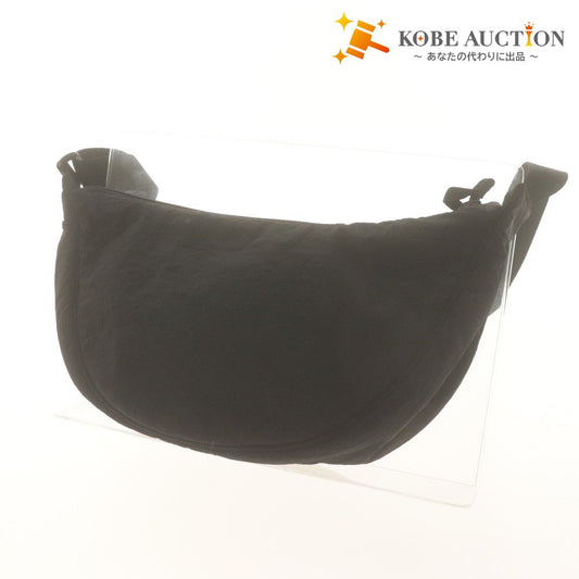 ■ UNIQLO Round Mini Shoulder Bag, Compact, Crossbody, Plain, Nylon, Polyester, Men's, Black