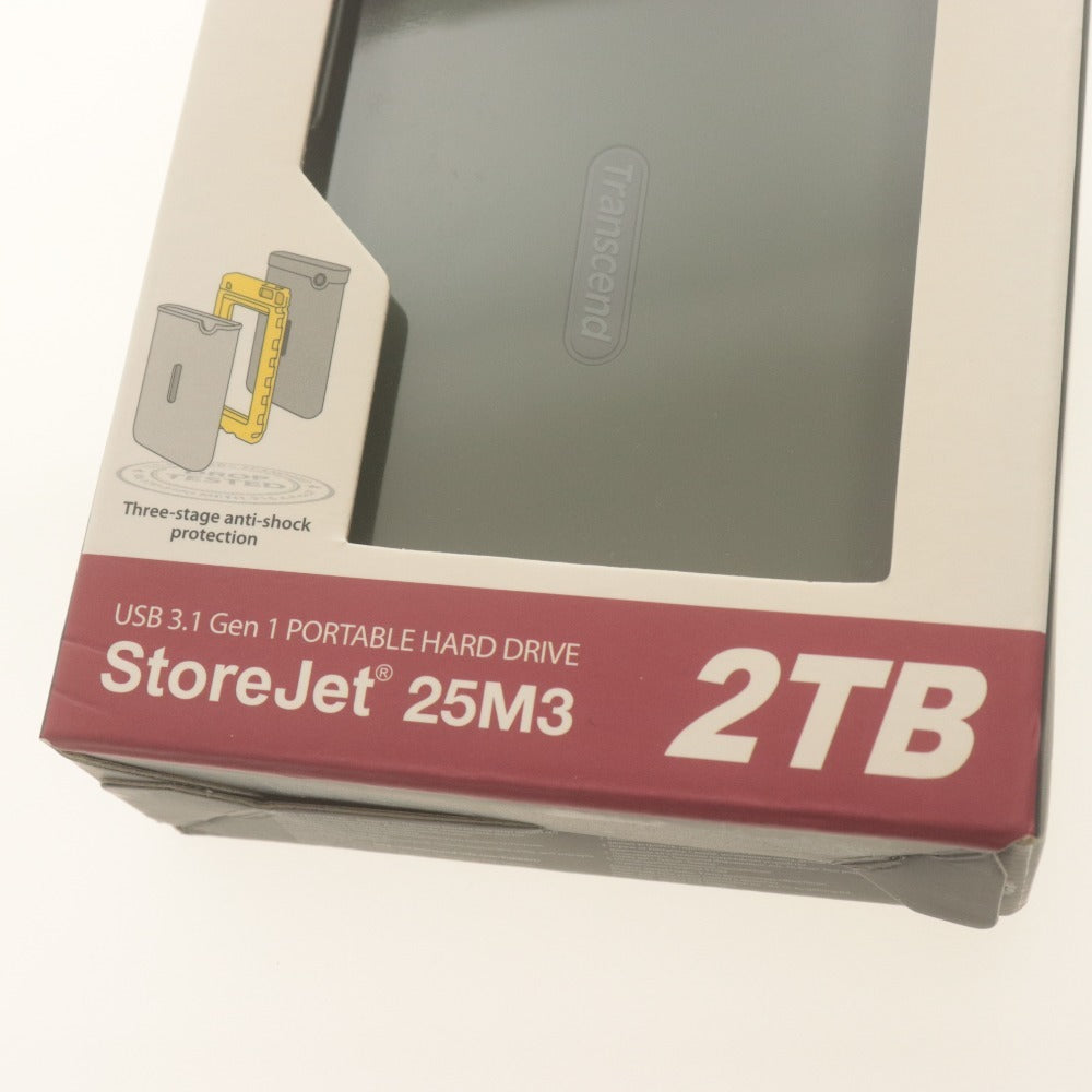 ■ Transcend トランセンド ポータブルハードディスク 2TB StoreJet 25M3 USB 3.1 Gen1 外付けHDD 耐衝撃 未使用 未開封