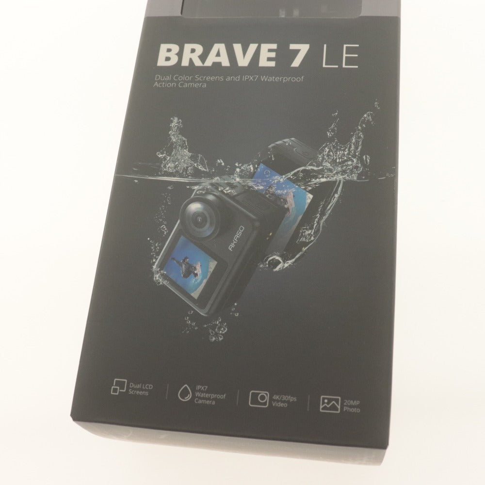 ■ AKASO アクションカメラ BRAVE 7 LE 4K/30fps 20MP IPX7 防水 手ぶれ補正 デュアルスクリーン 未使用 未開封
