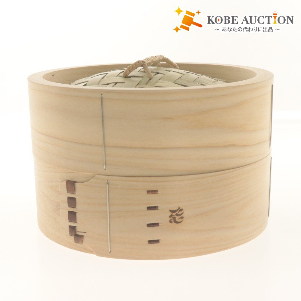 ■ Tashinam 特撰せいろ 国産ひのき仕立 JAPANESE HINOKI SEIRO 最高級 蒸し器 ヤマザクラ 竹 調理器具 全長24cm 未使用