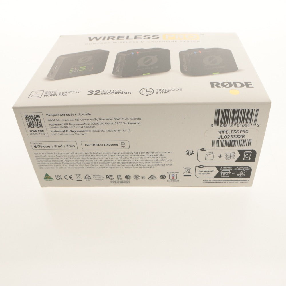 ■ RØDE ロード 小型 マイク デュアルチャンネルワイヤレスマイクシステム RØDE Wireless PRO オーディオ機器 未開封 未使用
