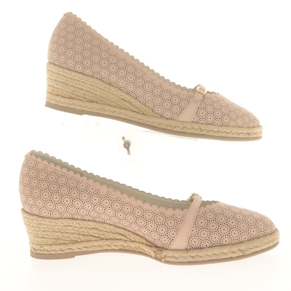 ■ Salvatore Ferragamo サルヴァトーレフェラガモ パンプス シューズ 靴 ベルト レディース 6 1/2 (24.0cm相当) ピンクベージュ系 袋付き