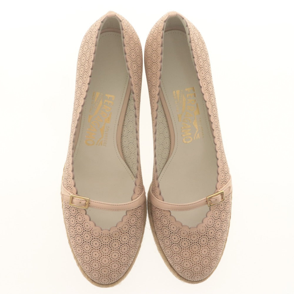 ■ Salvatore Ferragamo サルヴァトーレフェラガモ パンプス シューズ 靴 ベルト レディース 6 1/2 (24.0cm相当) ピンクベージュ系 袋付き