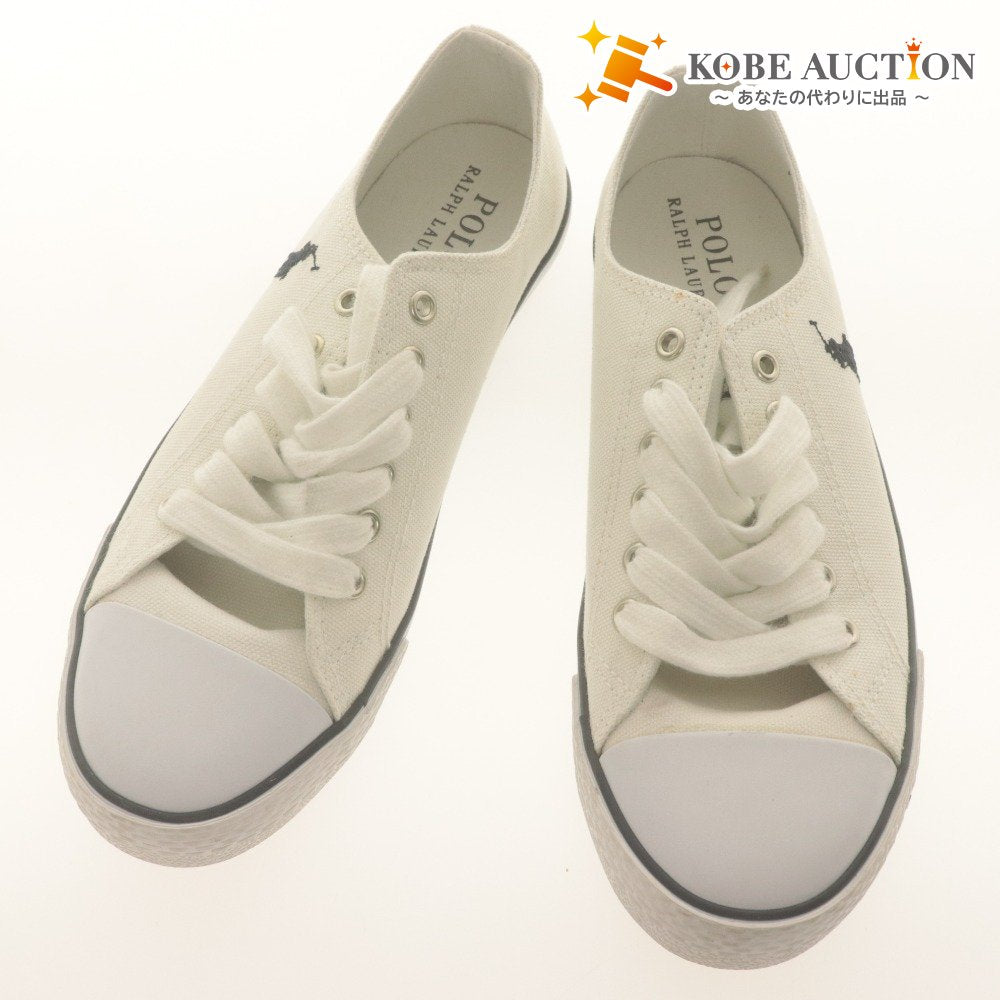 ■ POLO RALPH LAUREN ポロラルフローレン スニーカー シューズ 靴 紐 レディース メンズ 23.5cm ホワイト系